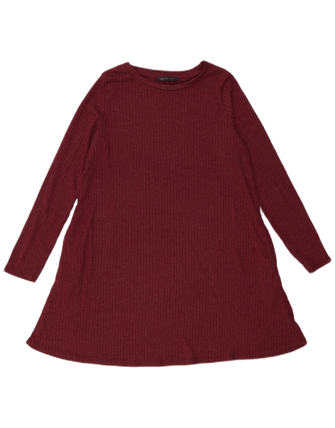 Abito maglione a maniche lunghe da donna Marks & Spencer UK 14 Bordeaux medio
