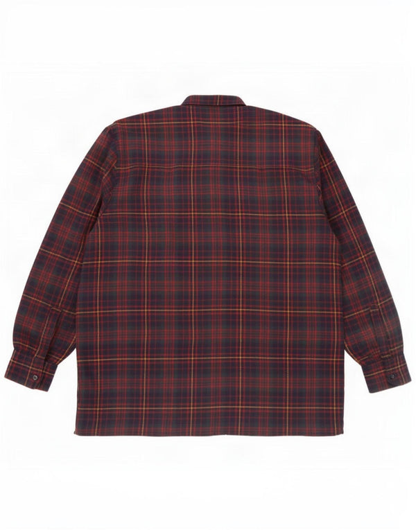 Camicia vintage da uomo in flanella grande a quadri multicolore