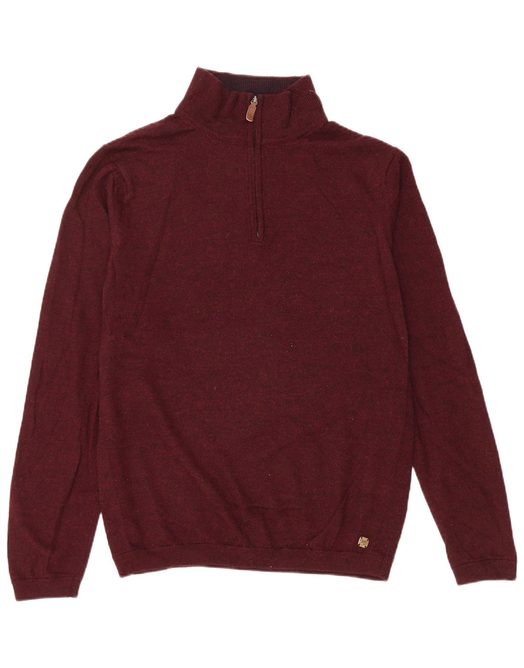 Maglione da uomo con zip sul collo di White Stuff, grande lana marrone