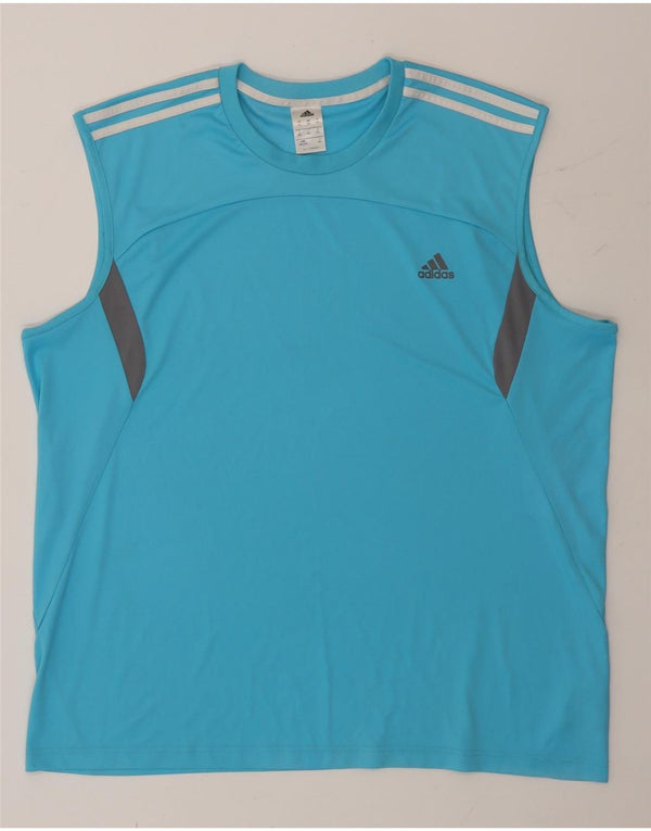 Canottiera Adidas da uomo 2XL blu poliestere color block