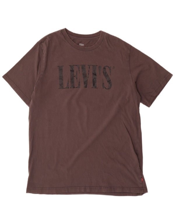 T-shirt grafica rilassata da uomo Levi's Top grande in cotone grigio