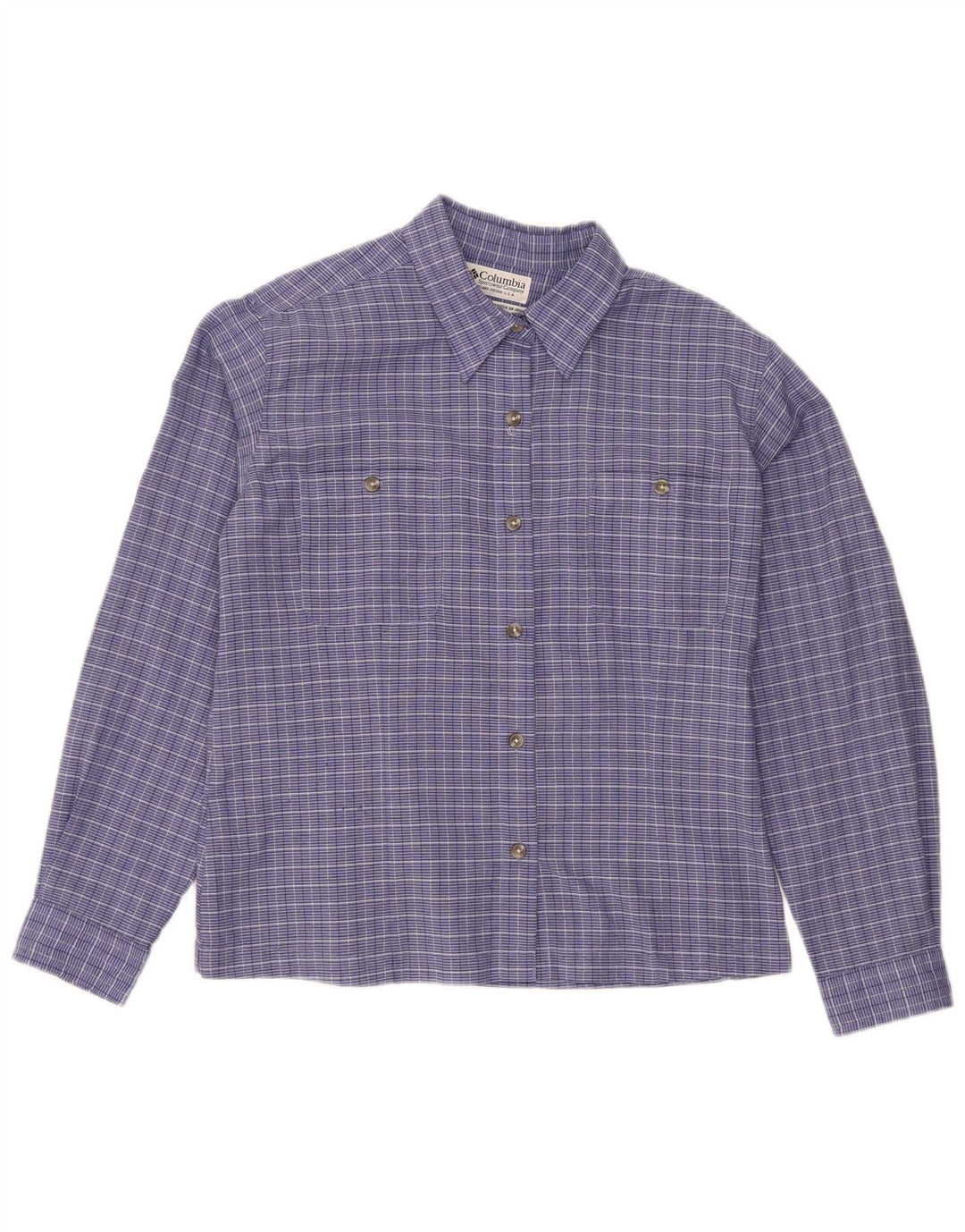 Camicia da donna Columbia UK 14 Poliestere a quadri blu medio