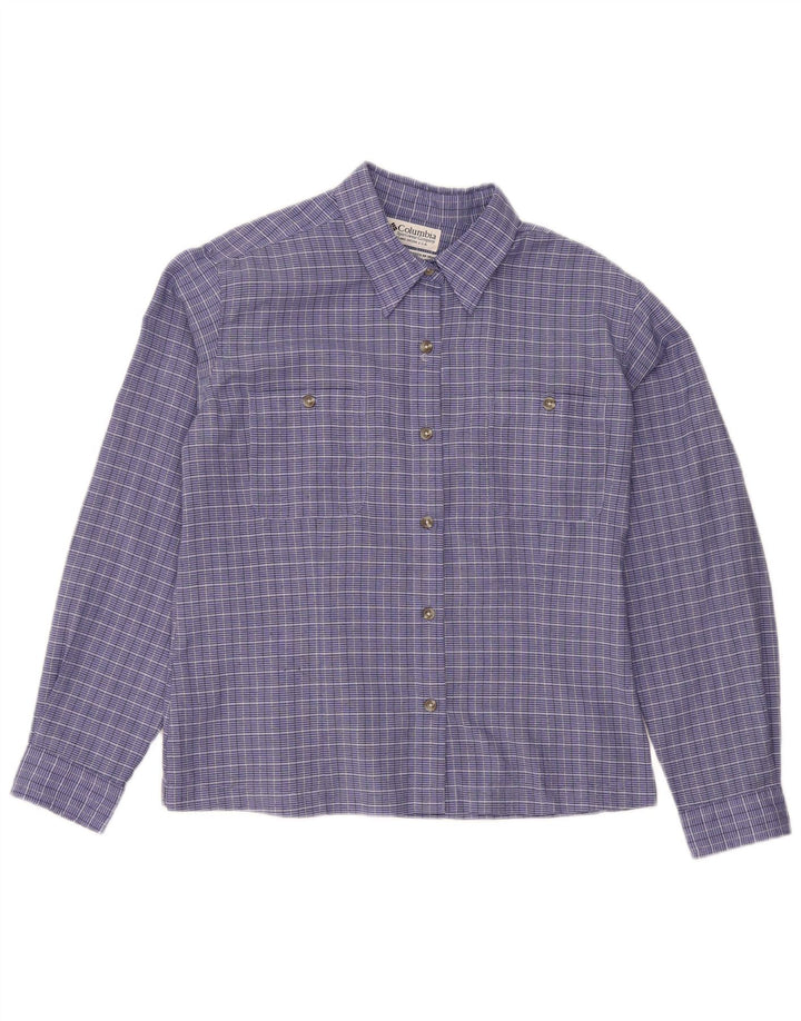 Camicia da donna Columbia UK 14 Poliestere a quadri blu medio