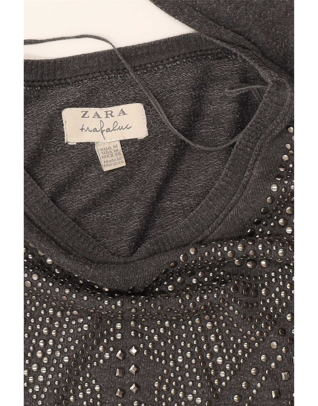 Felpa Zara Trafaluc da donna UK 14 Grigio medio