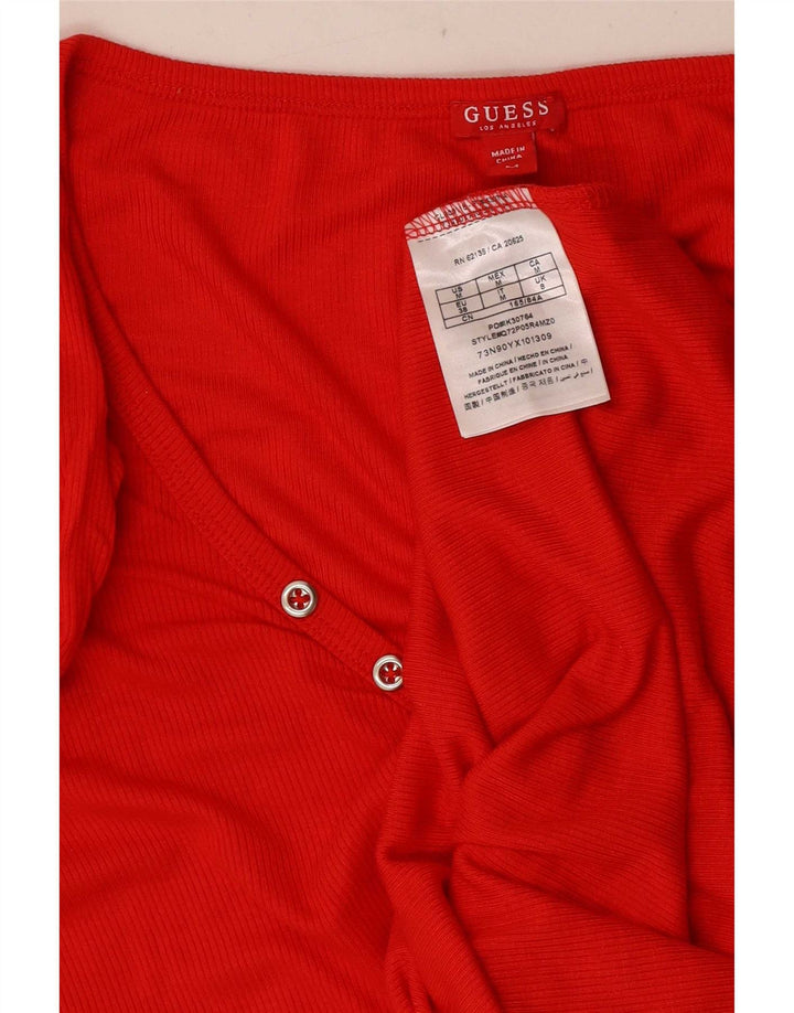 Maglietta da donna Guess Top UK 8 Small Rayon rosso