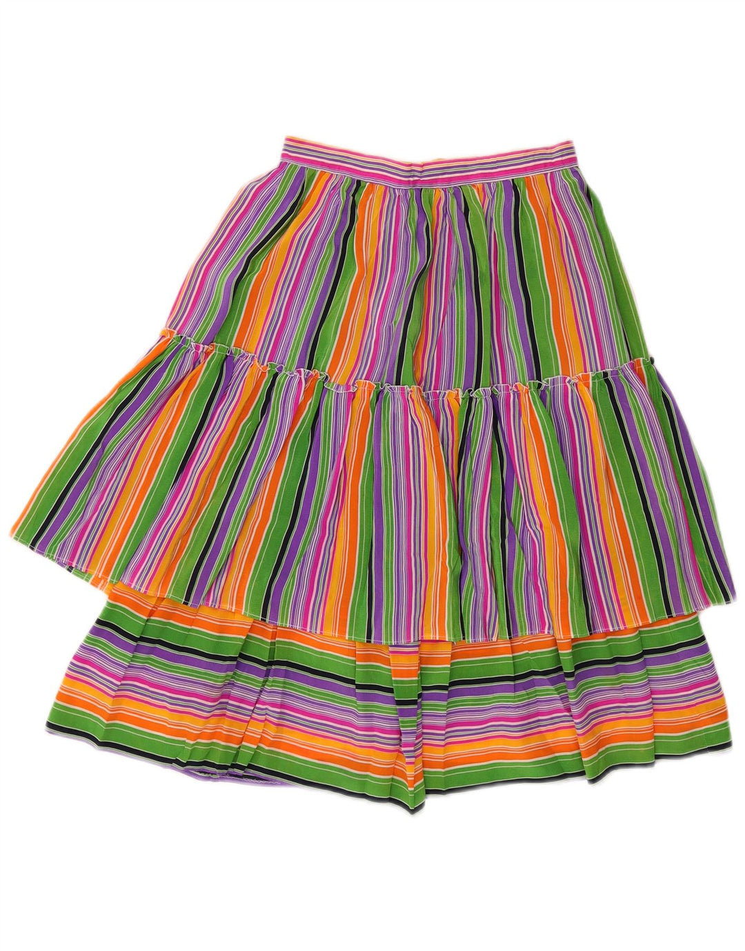 Gonna a strati da donna VINTAGE W25 XS a righe multicolore