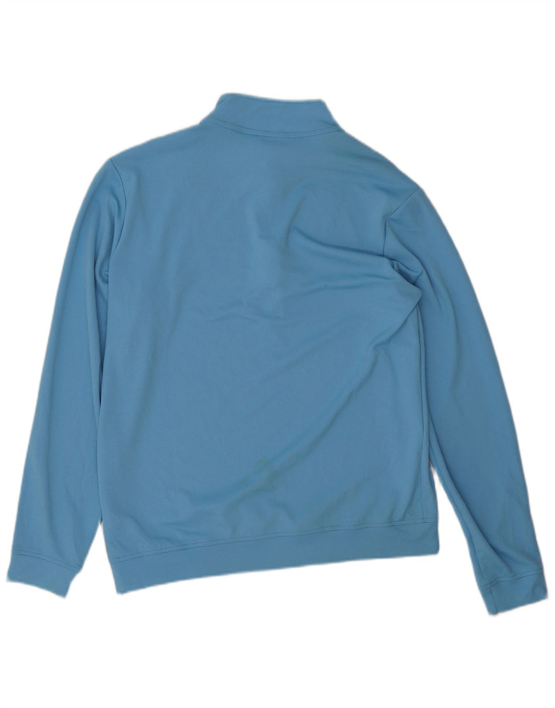 Top della tuta da ginnastica Adidas da uomo con zip e collo in poliestere blu medio