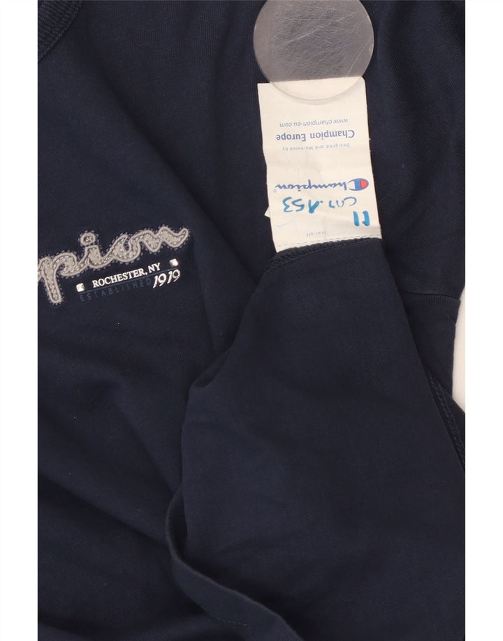 CHAMPION Top da donna a maniche lunghe UK 8 Small in cotone blu navy