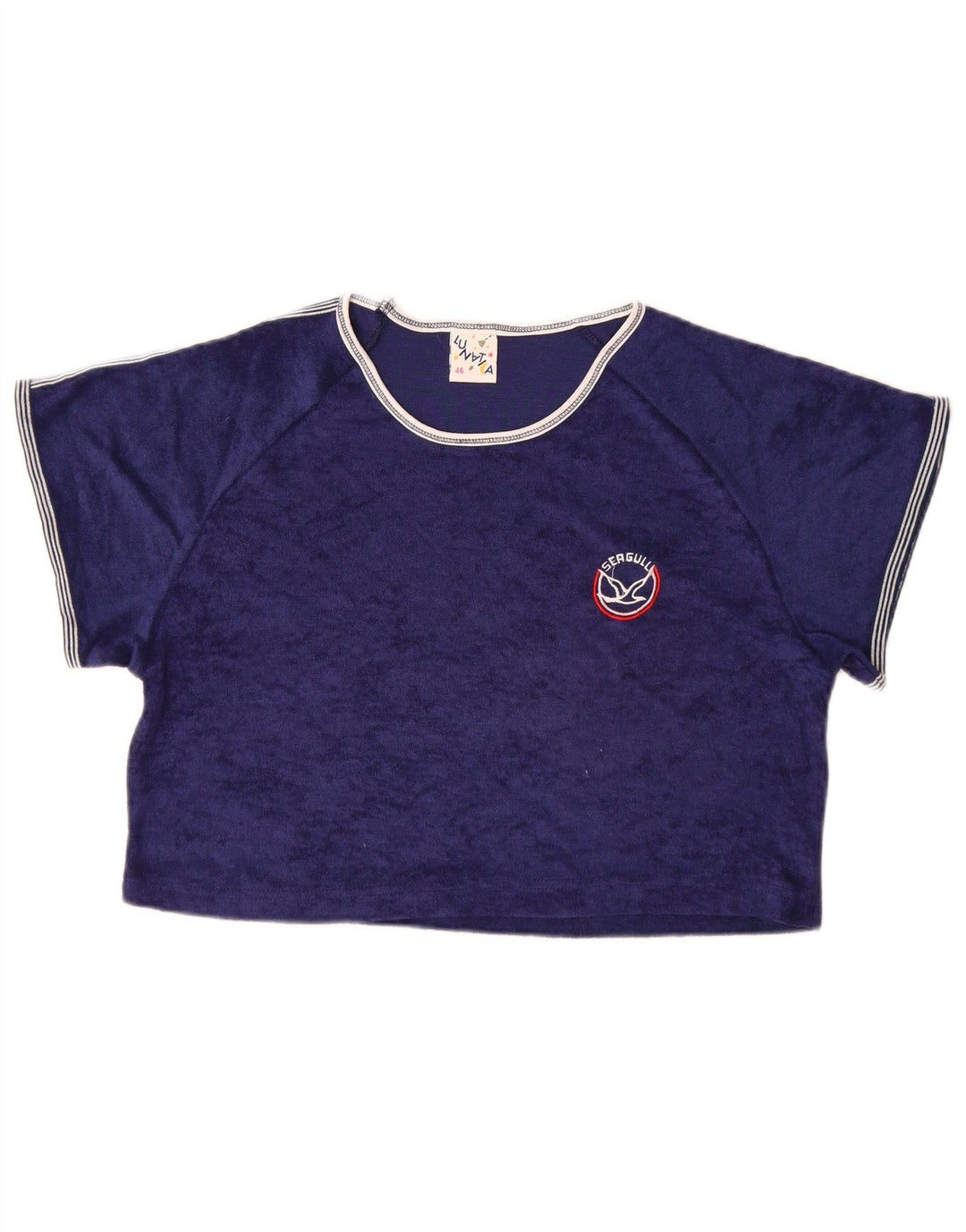 Top corto da donna Blu Nauta IT 46 Large Blu Cotone