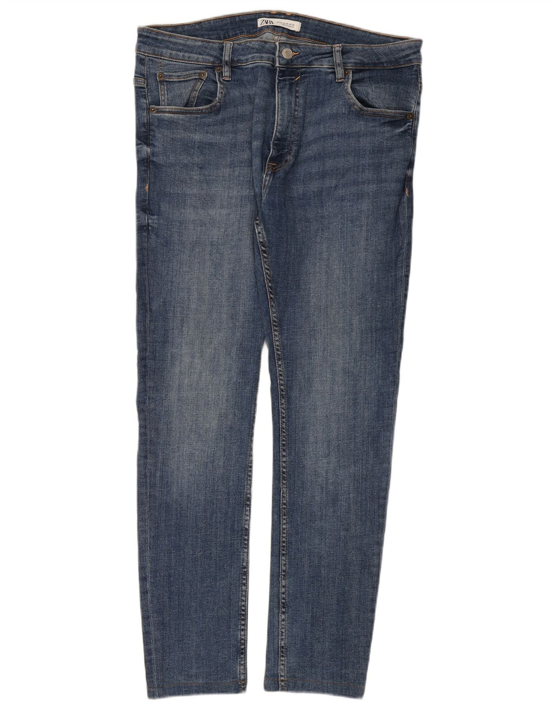Jeans slim da uomo Zara EU 44 Large W34 L30 cotone blu