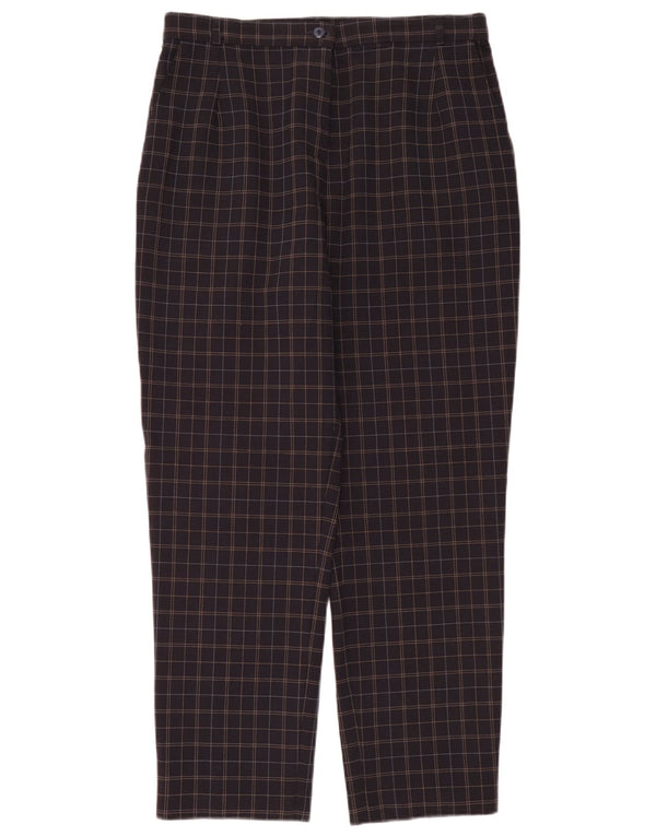 Pantaloni chino da donna Marks & Spencer UK 14 Large W32 L28 blu navy a quadri