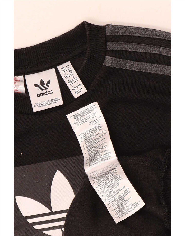 Felpa grafica Adidas da ragazzo 9-10 anni in cotone nero