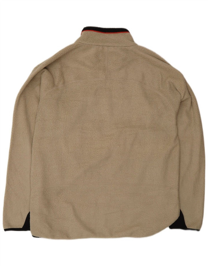 Fila Mens Fleece Jacket UK 44 2XL Beige Colourblock Polyester