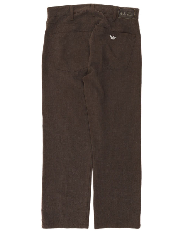 Armani Womens Straight Casual Trousers W31 L26 Brown