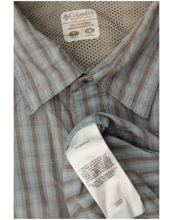 Camicia da uomo Columbia in cotone a quadri grandi blu