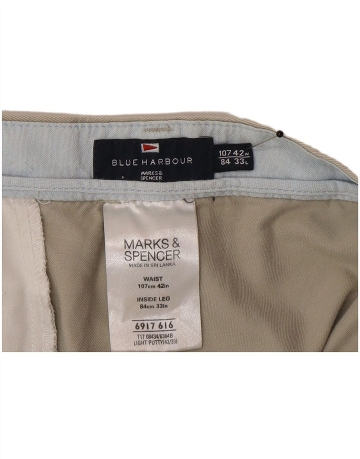 Pantaloni chino dritti Marks & Spencer da donna blu Harbour W42 L33 grigi