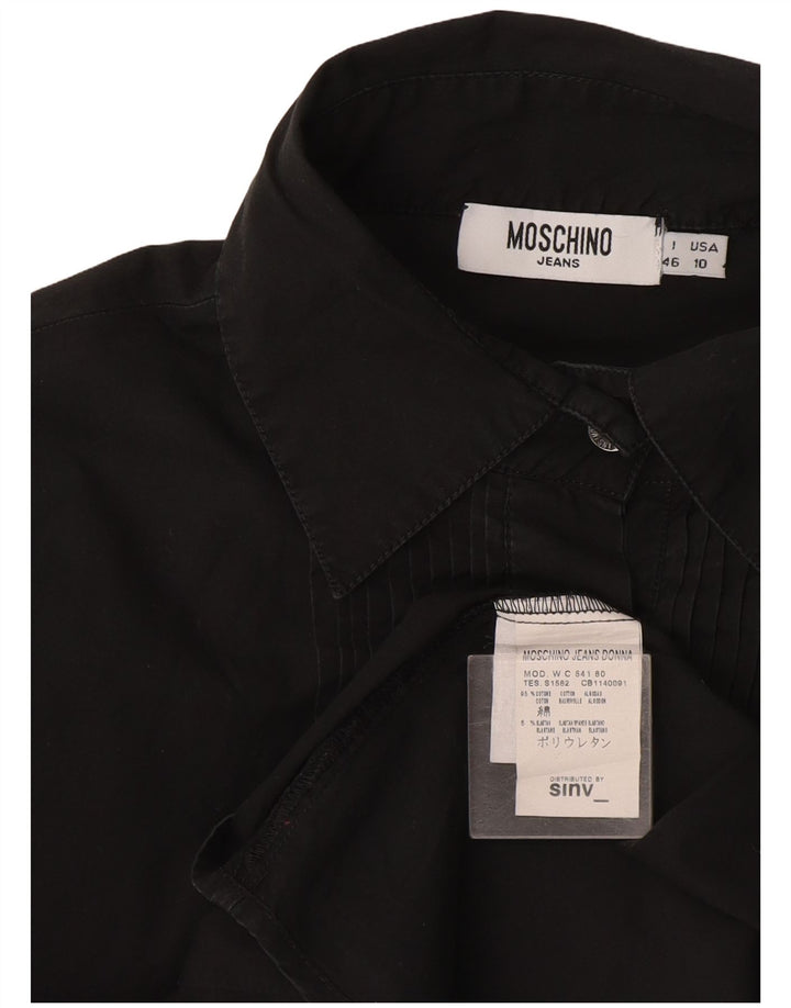 Camicia Moschino Donna con volant sul davanti IT 46 Large Grigio Cotone