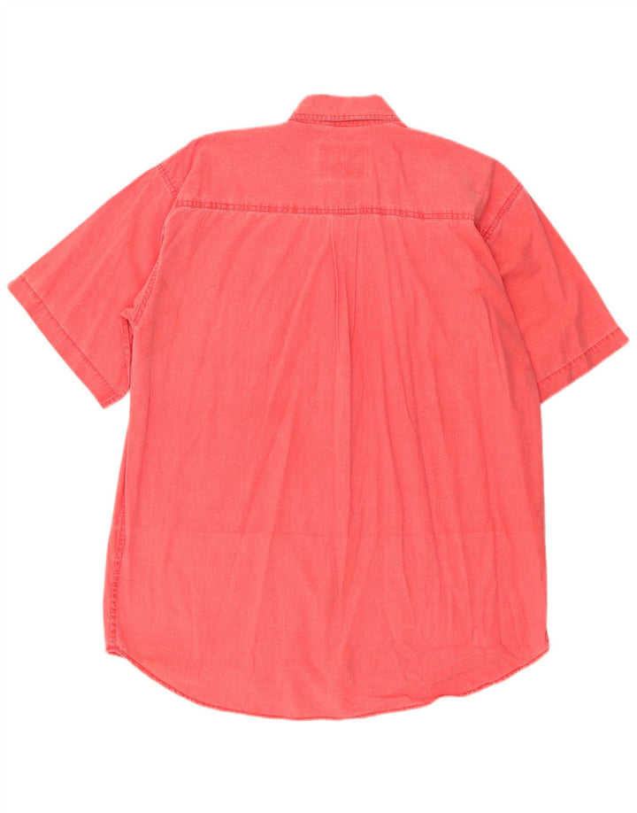 Camicia vintage da uomo vestibilità rilassata grande in cotone rosa