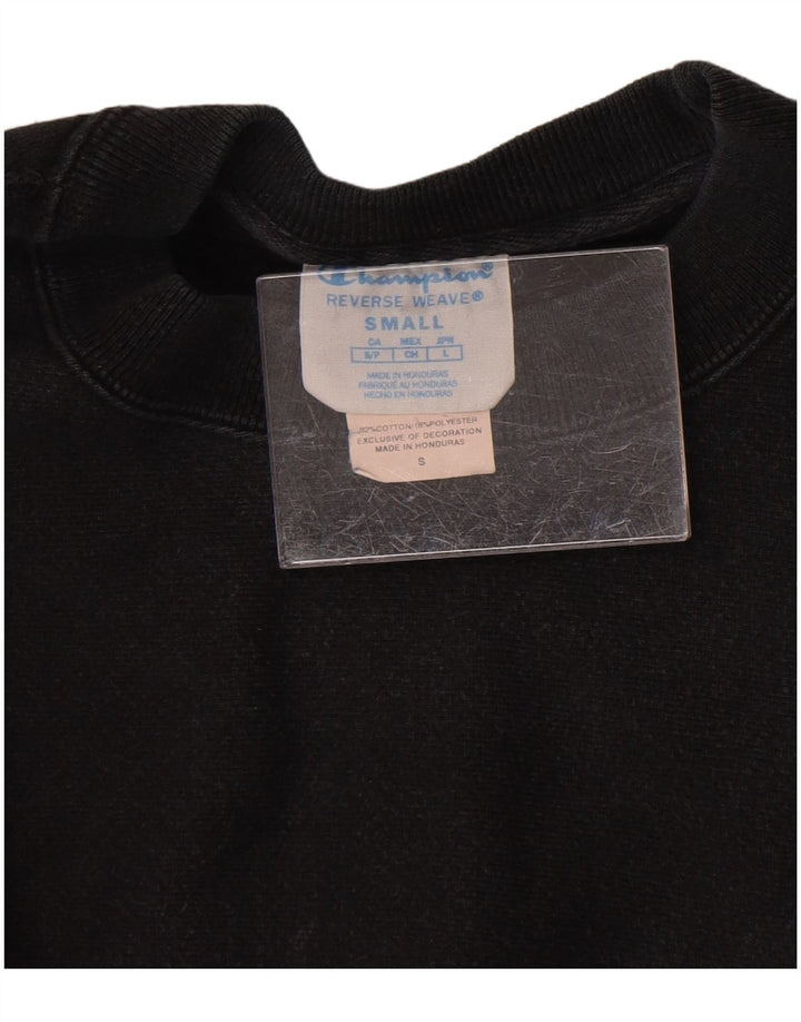 Felpa Champion da uomo con trama inversa, maglione piccolo in cotone nero