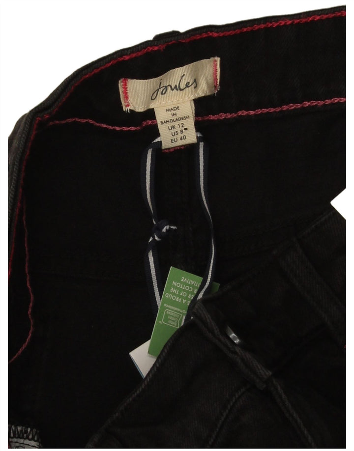 Pantaloncini di jeans da donna Joules UK 12 medi W30 cotone nero