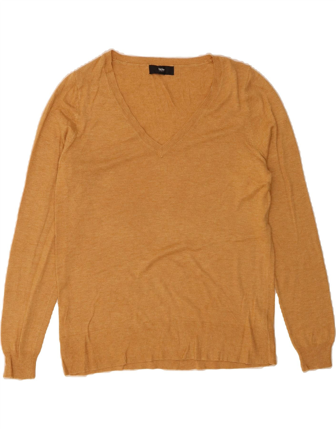 MOSSIMO Womens V-Neck Jumper Sweater UK 16 Large Brown Nylon Vintage Mossimo and Second-Hand Mossimo from Messina Hembry 