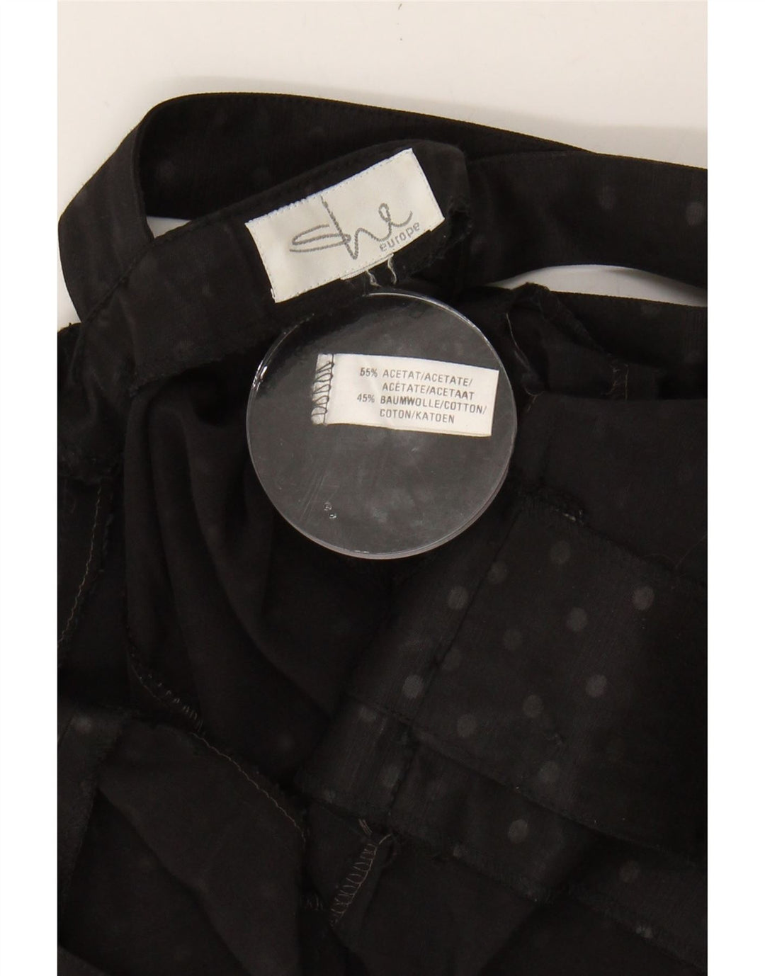 VINTAGE Womens Sheath Dress UK 12 Medium Black Polka Dot Acetate Vintage Vintage and Second-Hand Vintage from Messina Hembry 