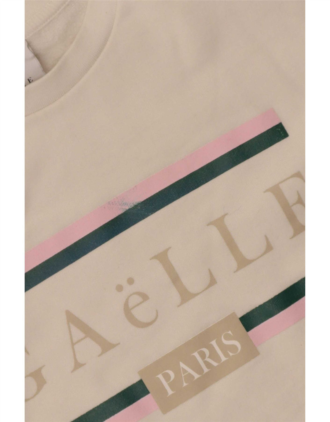 Felpa grafica da donna Gaelle Maglione UK 14 Cotone bianco medio