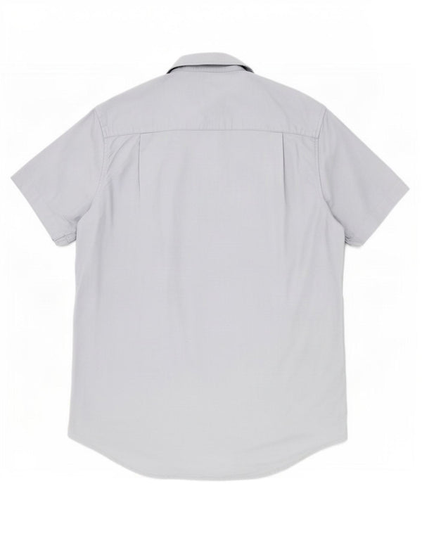 Polo Assn. Camicia da uomo a maniche corte in cotone blu medio