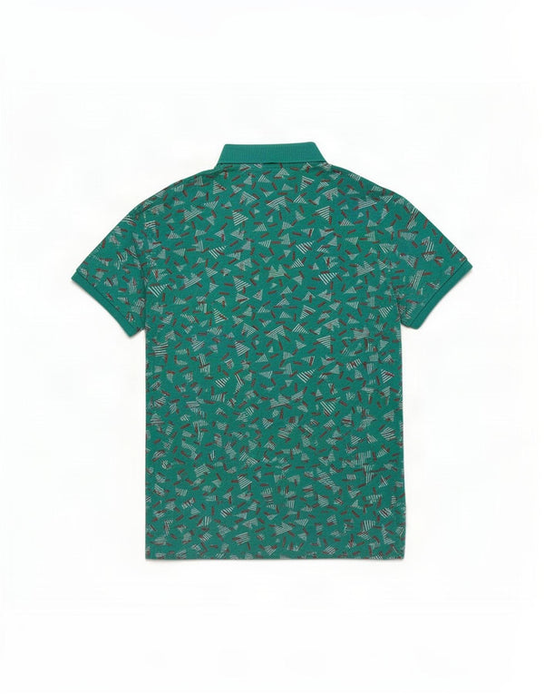 Polo da uomo Wrangler grande turchese geometrica