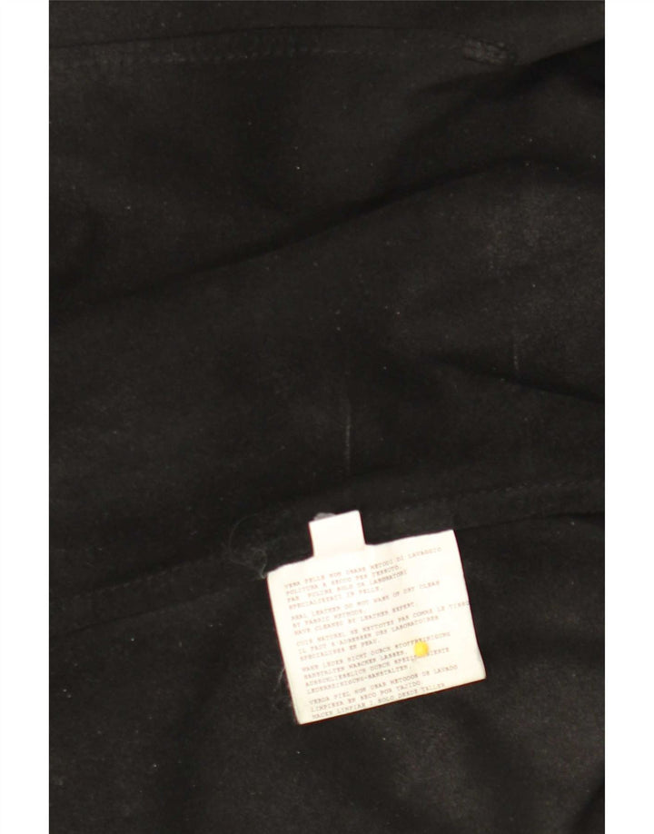 Camicia in pelle vintage da donna IT 50 XL Nera