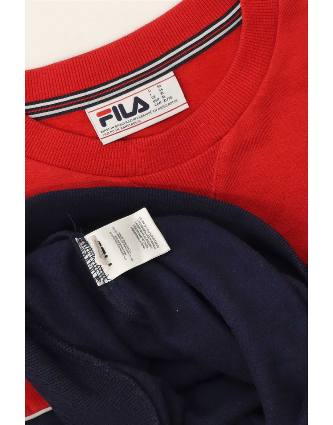 Felpa da uomo Fila Jumper XL Rosso Colourblock in cotone