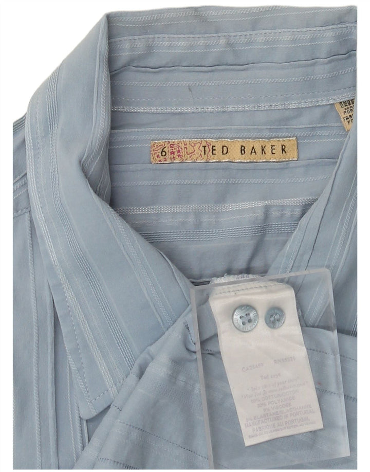 Camicia da uomo TED BAKER taglia 6 2XL cotone a righe blu