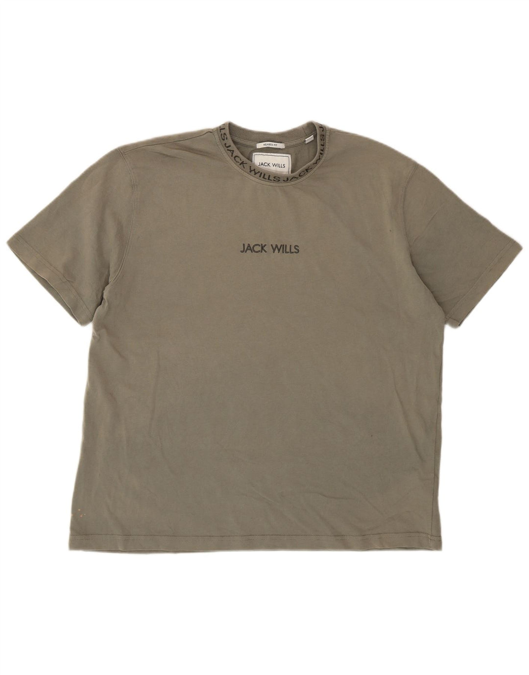 T-shirt da uomo dalla vestibilità rilassata Jack Wills Top in cotone kaki medio