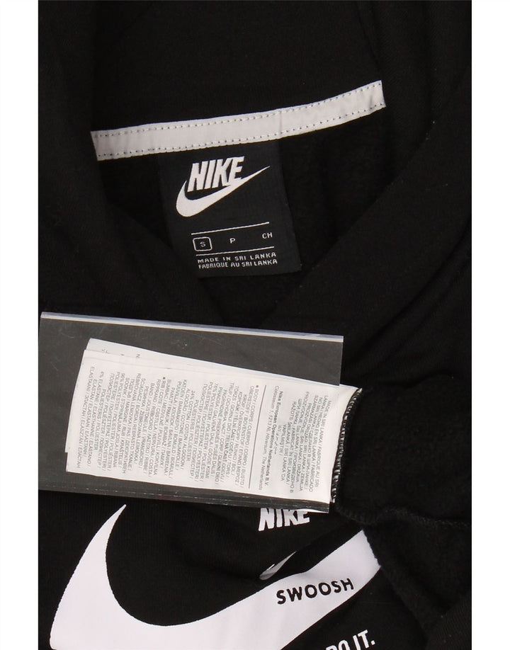 Felpa con cappuccio grafica oversize NIKE da donna Swoosh UK 10 piccola nera