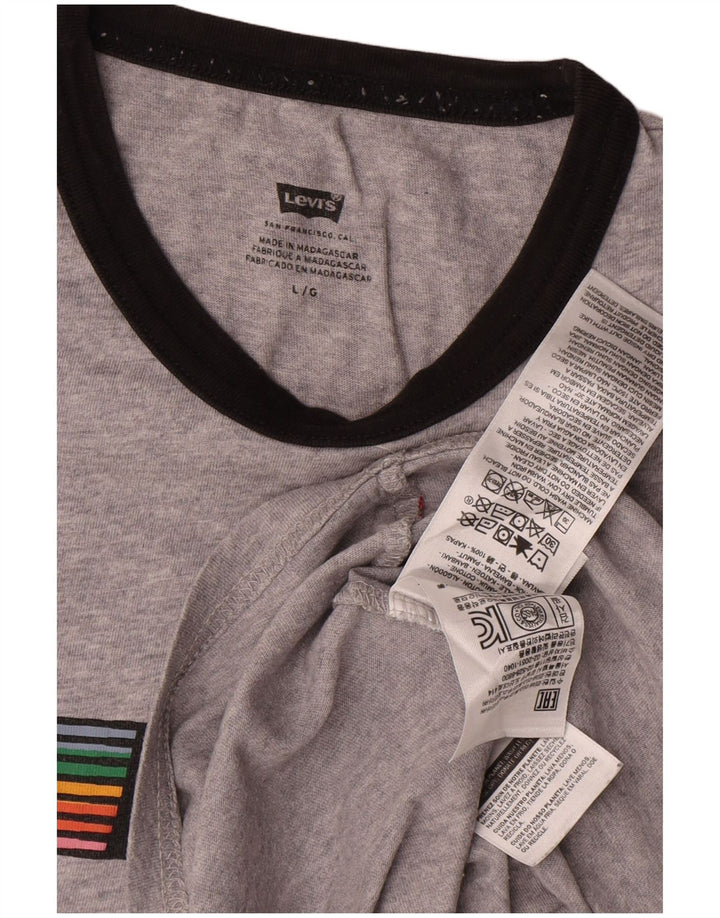 T-shirt grafica da uomo Levi's Top grande in cotone chiazzato grigio