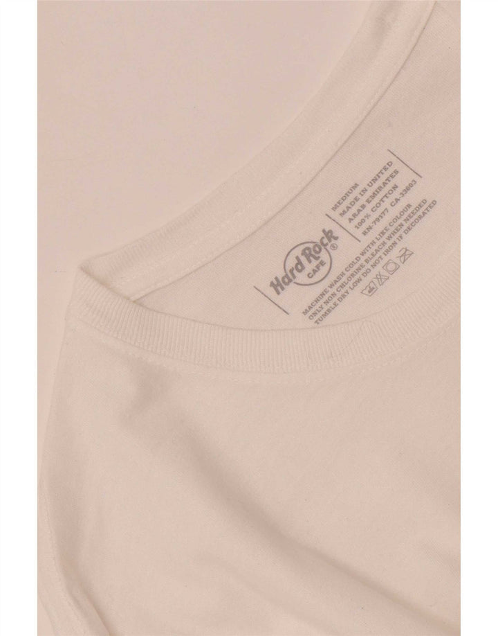 T-shirt grafica da uomo Dublino Hard Rock Cafe, cotone bianco medio