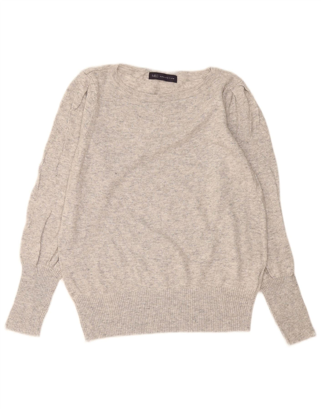 Maglione maglione con scollo a barca da donna Marks & Spencer UK 14 Grigio medio chiazzato