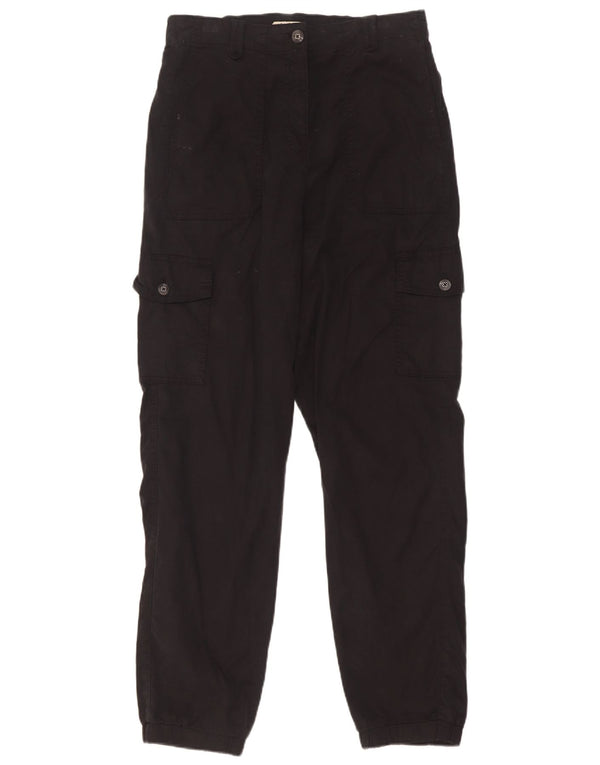 Pantaloni cargo da jogging da donna Marks & Spencer UK 10 piccoli W28 L30 neri
