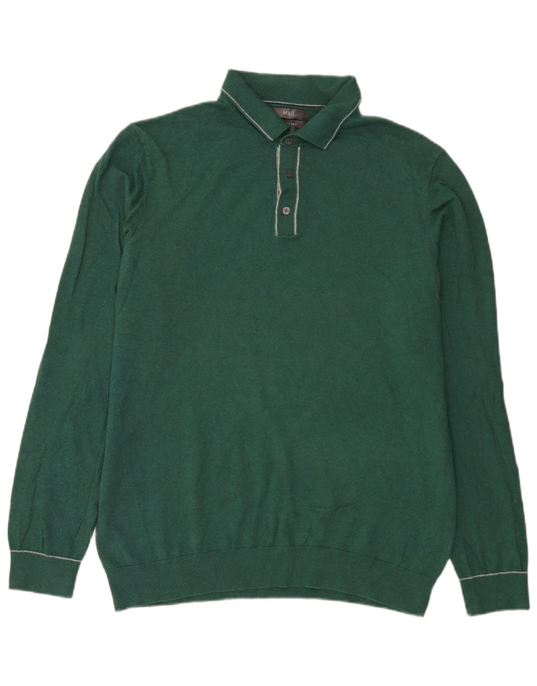 Maglione da uomo Marks & Spencer con collo alto, grande cotone verde