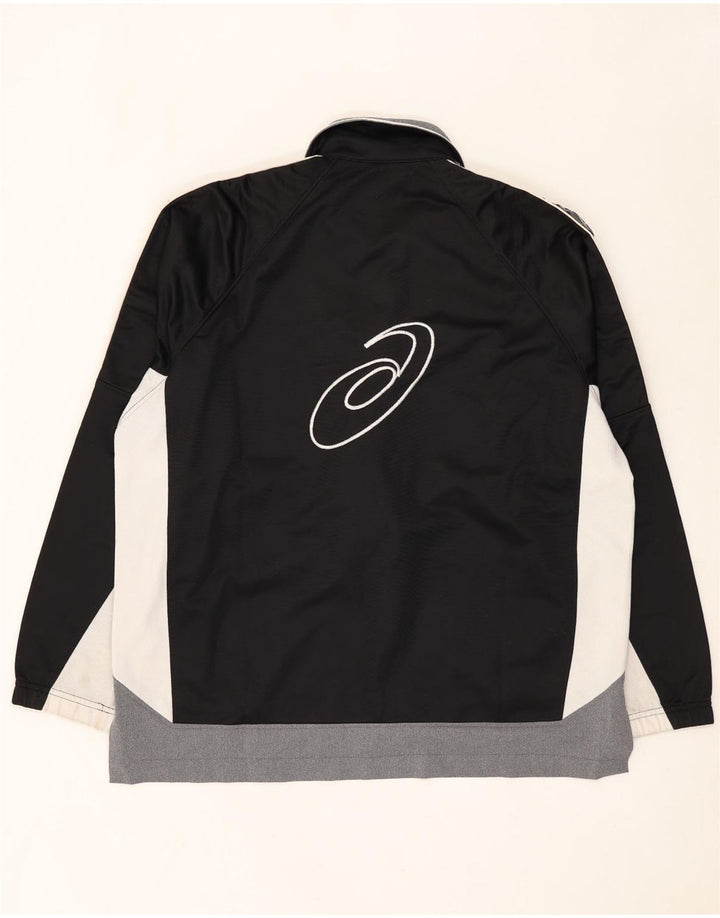 Asics - Giacca da uomo con grafica grafica, giacca grande, color block nero