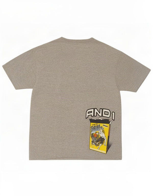 And1 T-shirt grafica da ragazzo Top 14-15 anni Large in cotone grigio