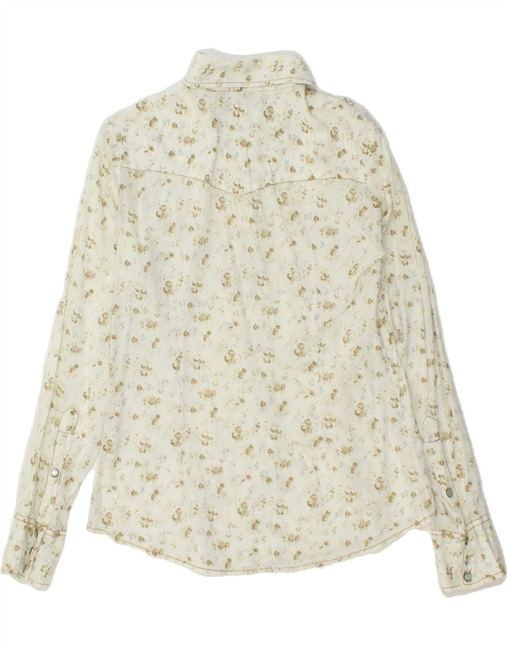 MARLBORO CLASSICS Womens Regular Fit Shirt UK 14 Medium White Floral Vintage Marlboro Classics and Second-Hand Marlboro Classics from Messina Hembry 