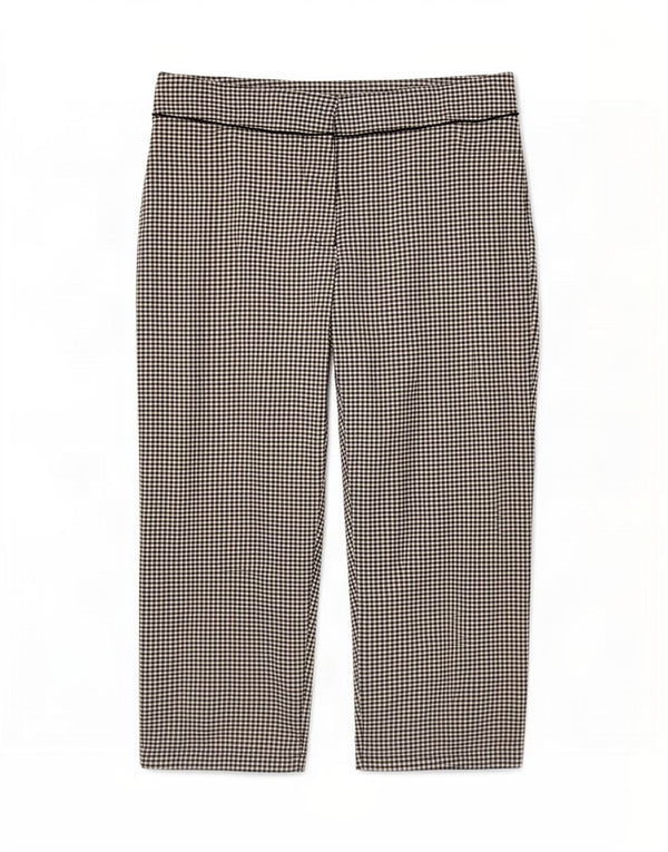 Pantaloni Capri da donna Marks & Spencer UK 18 XL W36 L20 a quadretti neri
