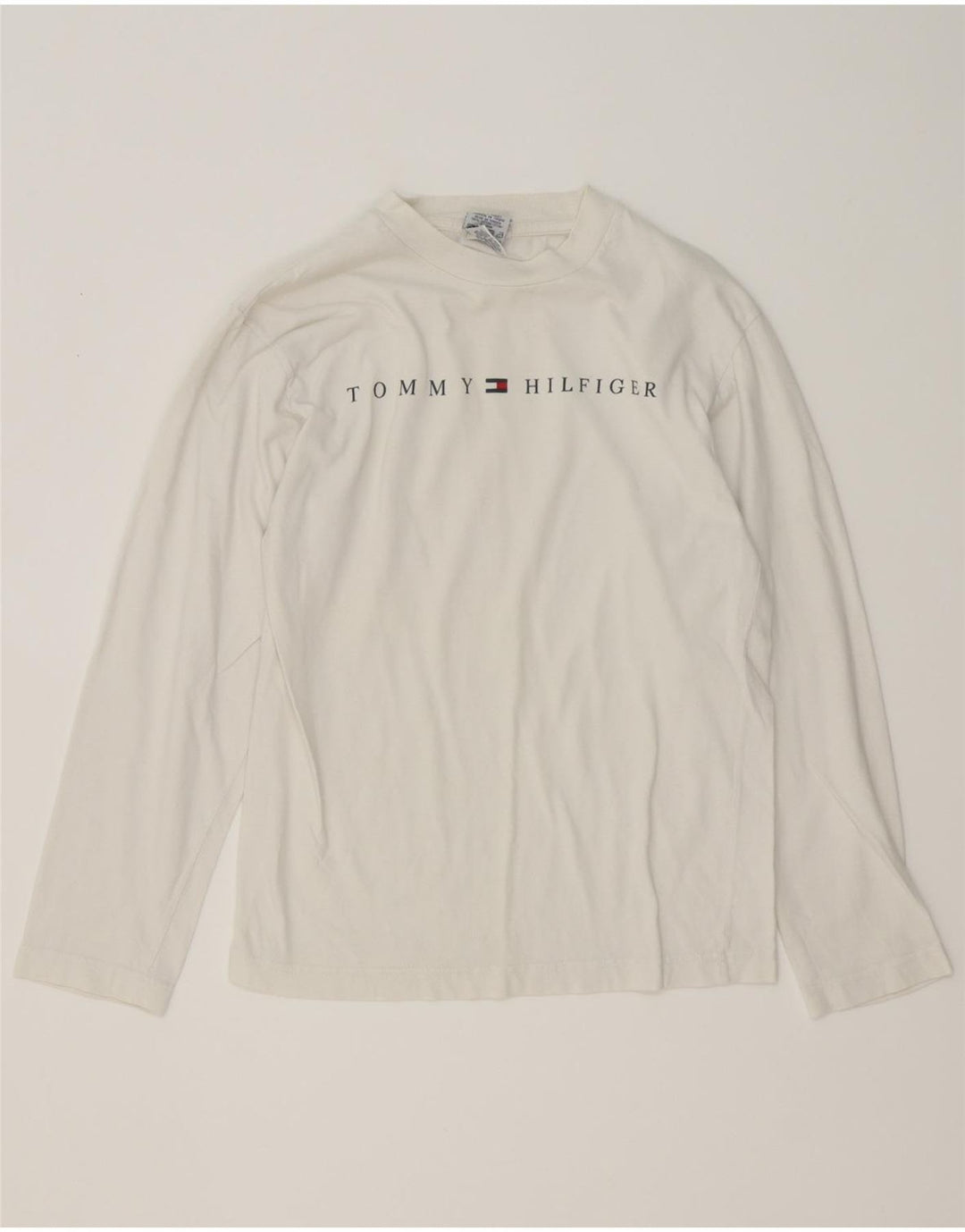 Tommy Hilfiger Ragazzi Graphic Top Manica Lunga 13-14 Anni Cotone Bianco Medio