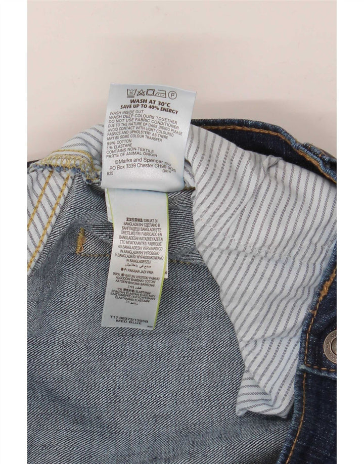 Jeans dritti vestibilità regolare da uomo Marks & Spencer W38 L33 cotone blu
