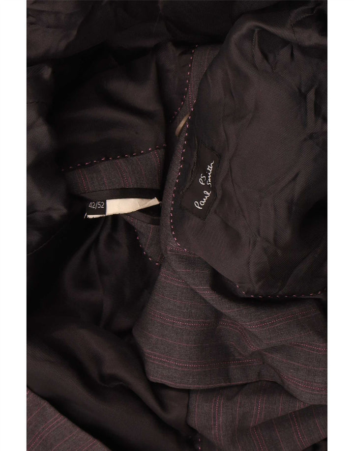 Giacca blazer da uomo a 2 bottoni Paul Smith UK 42 XL a righe grigie