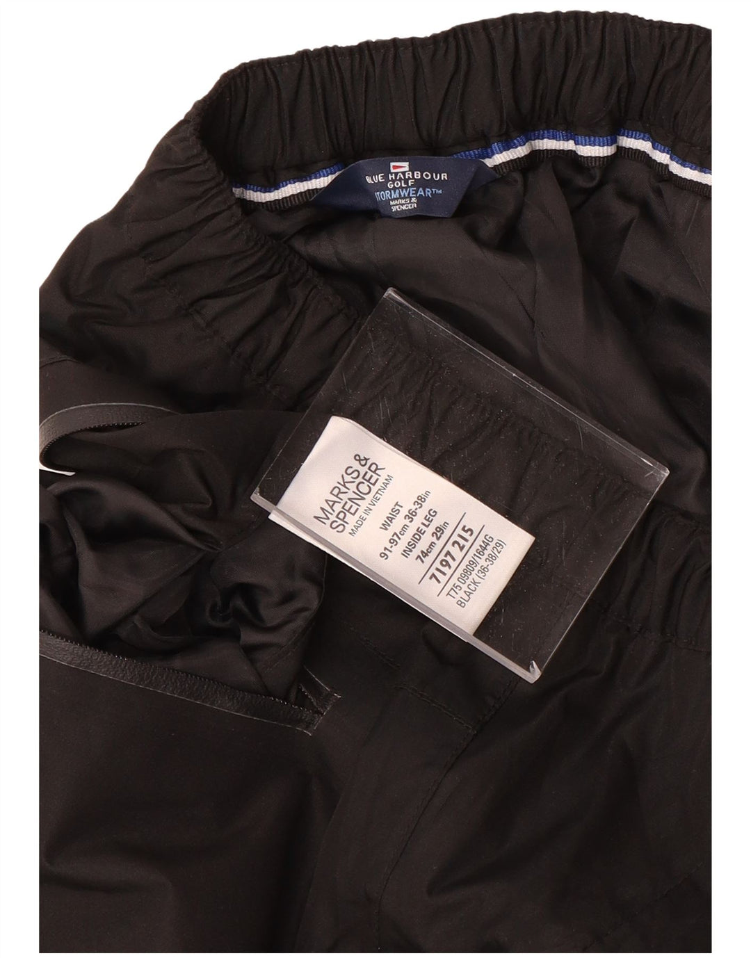 Pantaloni casual dritti Marks & Spencer da uomo blu Harbour W36 L28 neri