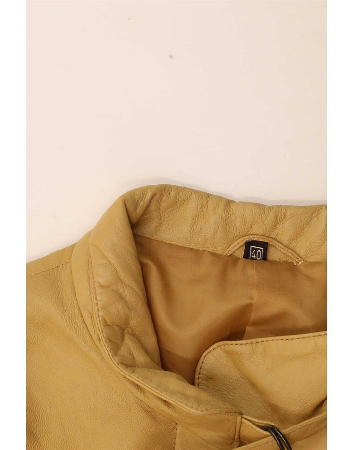 Giacca in pelle da donna vintage EU 40 in pelle gialla media