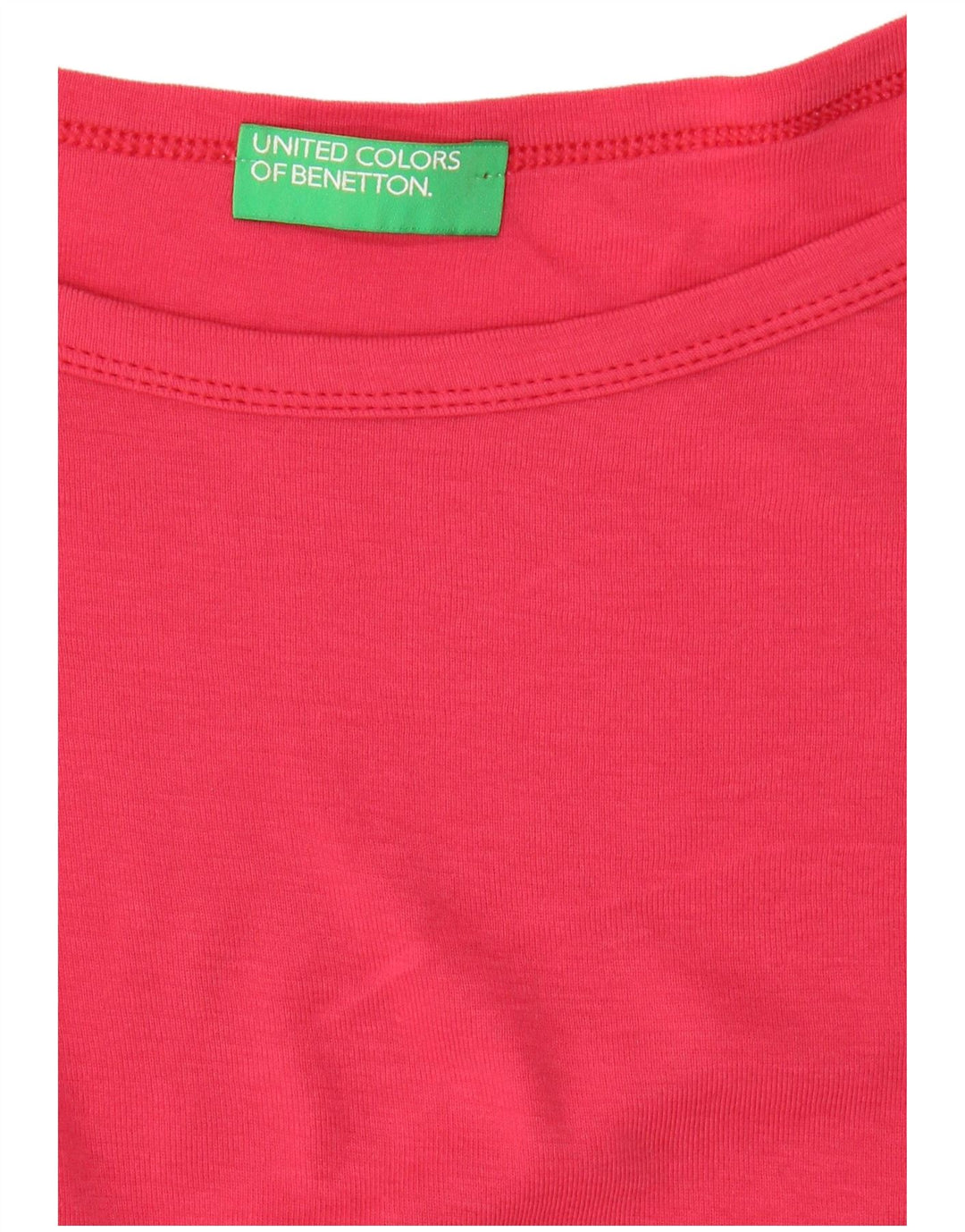BENETTON Top da donna manica 3/4 UK 14 grande rosso