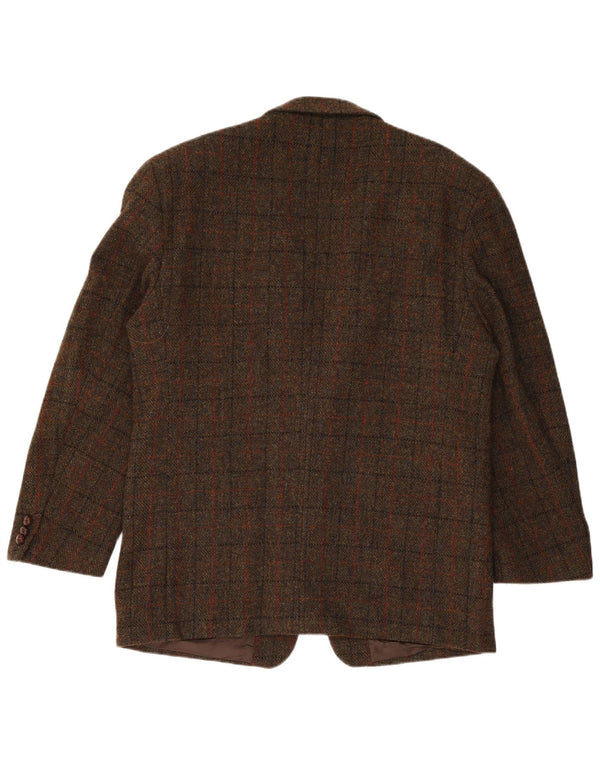 HARRIS TWEED Giacca blazer da uomo a 2 bottoni IT 54 2XL Lana nuova a quadri marrone